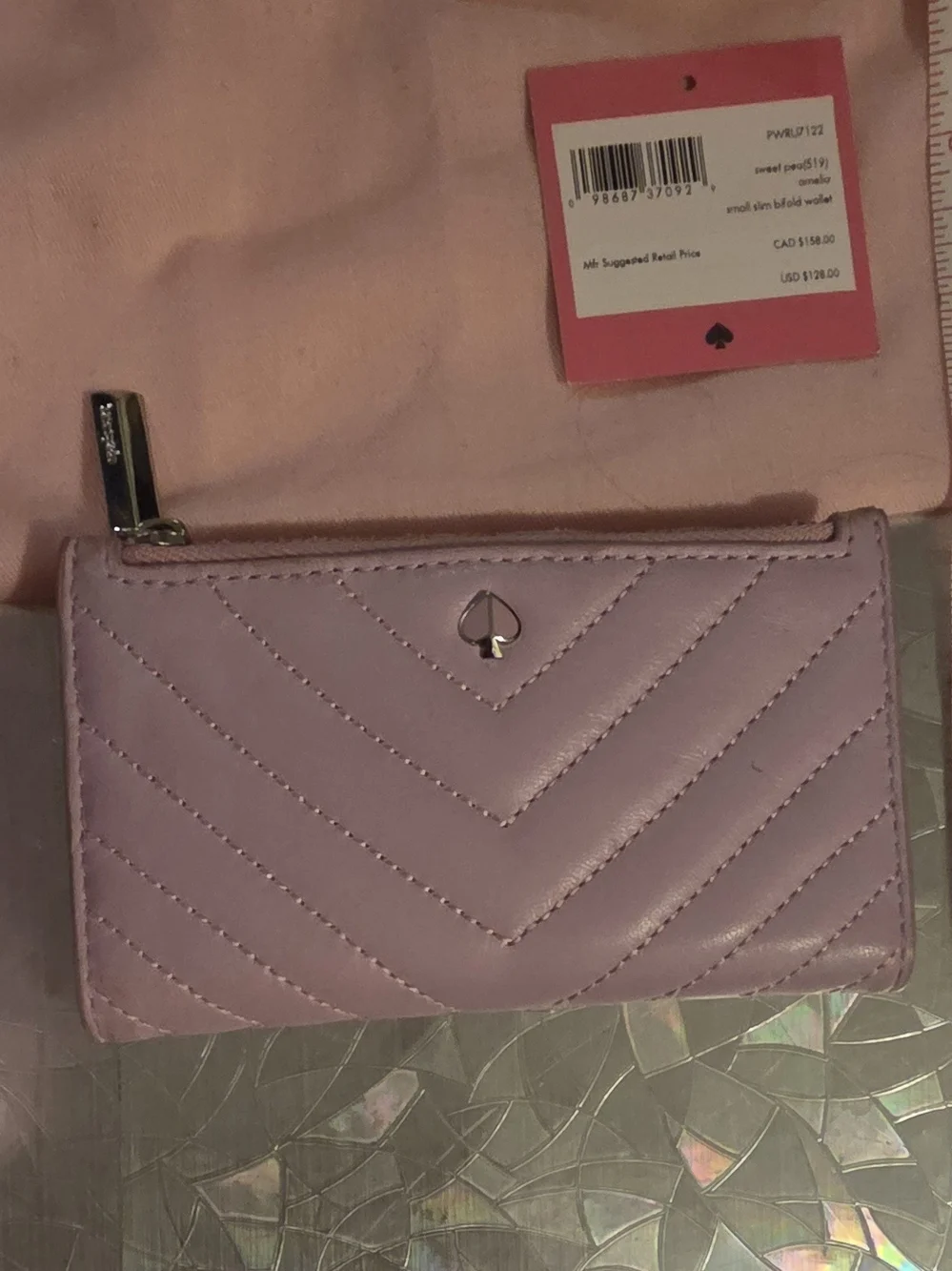 NWT Kate Spade Quilted Lavender Lambskin Purse And Wallet Set (Dustbag Included)